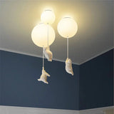 Designer Polar Bear Cartoon Pendant Chandelier - LED Resin Kid's Room Light