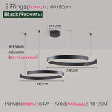 Nordic modern chandelier simple ring light led pendants round lamps