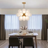 Modern Blue Glass Bubble Ball Chandelier Light - Decorative Ceiling Pendant Lighting Fixture for Living Room, Bedroom & Dining Room