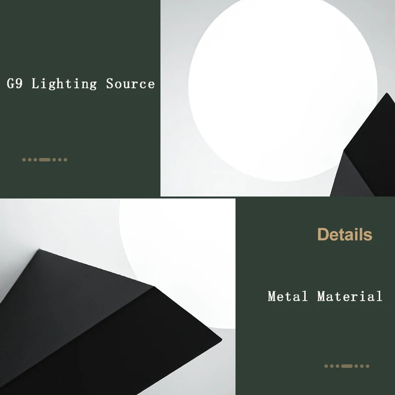 Minimalist LED Wall Lamps for Aisle Bedroom with G9 9w Bulb Indoor Bedside Wall Lighting Fixtures Décor's for Home Wall Sconce