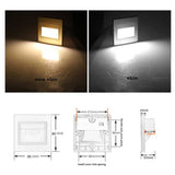 Night Foyer Intelligent Lamp PIR Motion Detector Sensor COB LED Stair Light Recessed Step Ladder Kitchen Foyer Wall Footlight