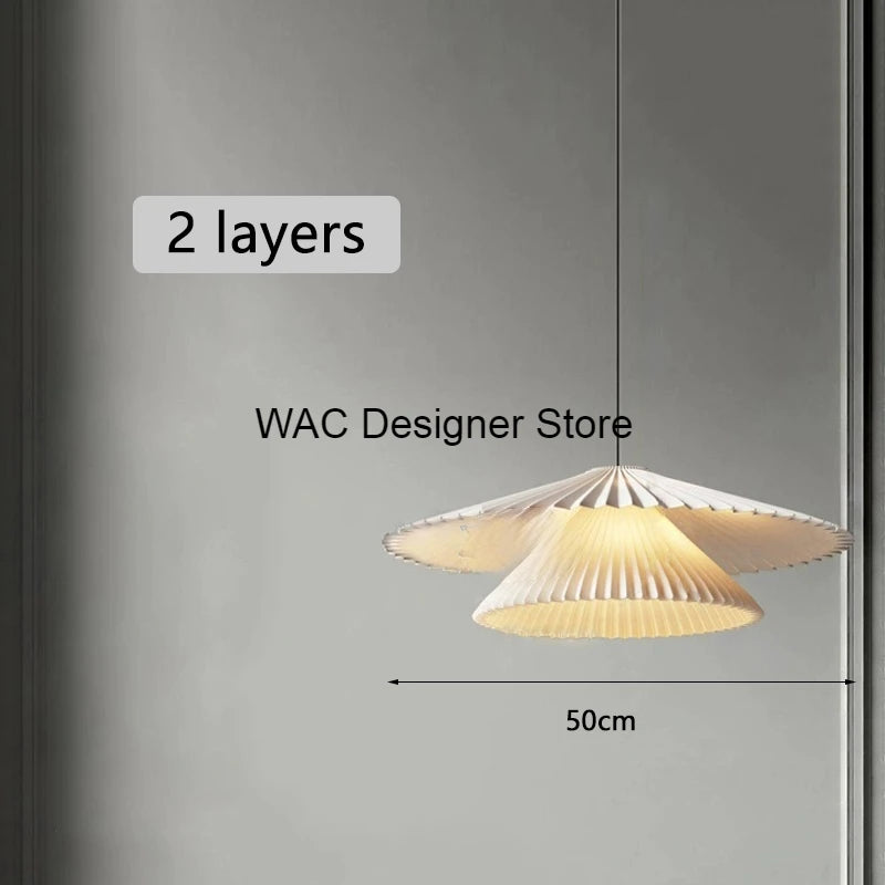 Japanese Creative Pleated Fabric Pendant Light - Modern Cloth Shade Ceiling Chandelier Lamp Fixture for Bedroom, Living Room, Dining Room & Kitchen