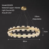 Modern LED Chandeliers Lighting For Living Room Foyer Bedroom Restaurant Pendant Lamps Natural Marble Decoration Lustre Fixtures