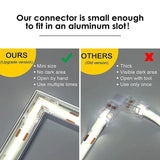 2Pin L-Shaped COB LED Connectors 8mm 10mm Strip to Strip Solderless Corner Connector for 2pin COB LED Strip Lights