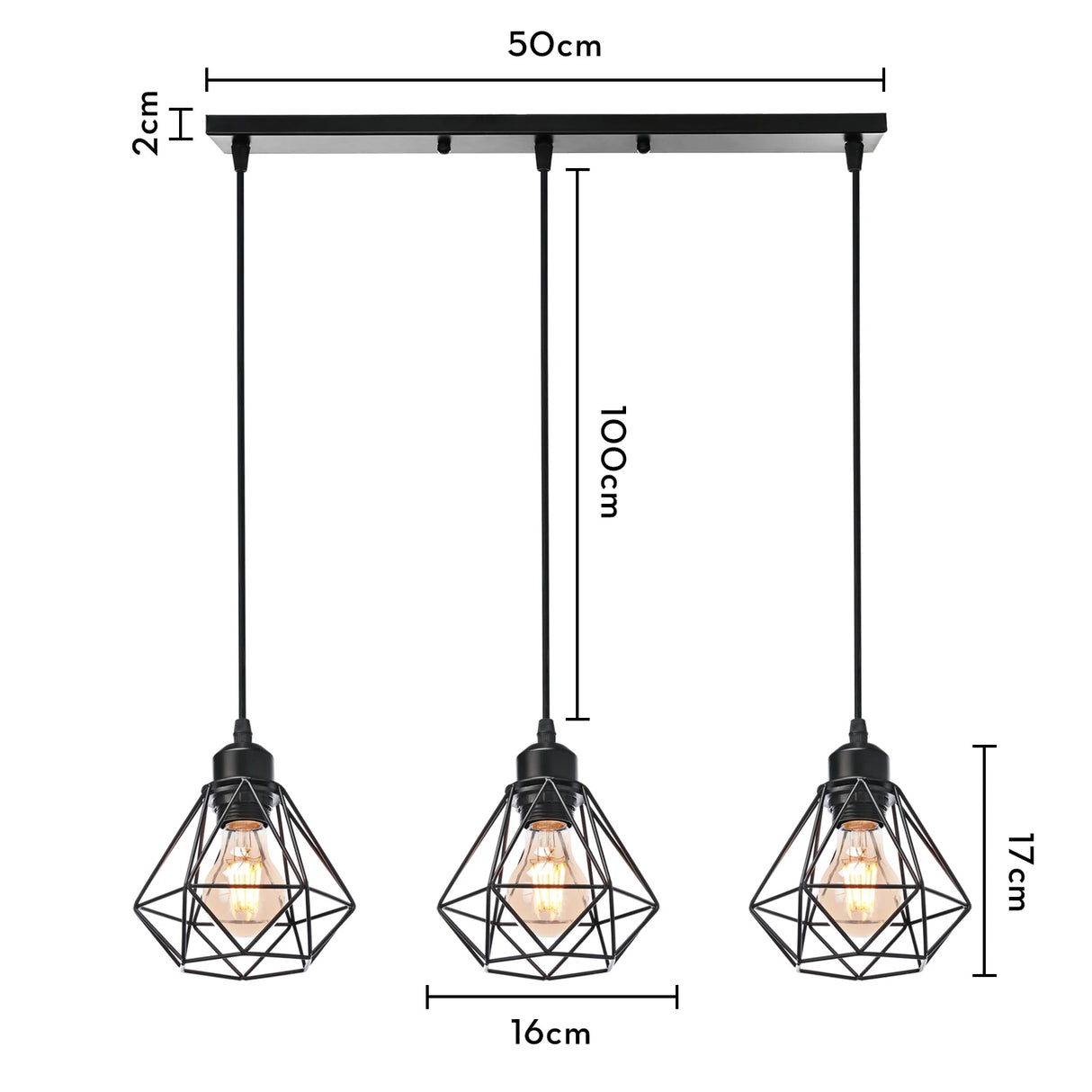 Industrial Pendant Light Led Adjustable Hanging Lamp Shade for Home Kitchen Metal Cage Pendant Lighting for Island Dining Room