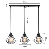 Industrial Pendant Light Led Adjustable Hanging Lamp Shade for Home Kitchen Metal Cage Pendant Lighting for Island Dining Room