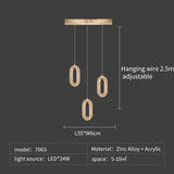 Modern Rings LED Chandeliers For Staircase Luxury Long Hanging pendant Lamps Gold Creative Indoor Attic Lighting Lustre Fixtures