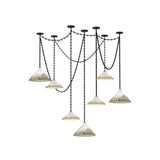 Marble Umbrella Diy Iron Chain Led 2025 Chandelier Alabaster Lustre Suspension Luminaire Lampen For Corridor Entry Way