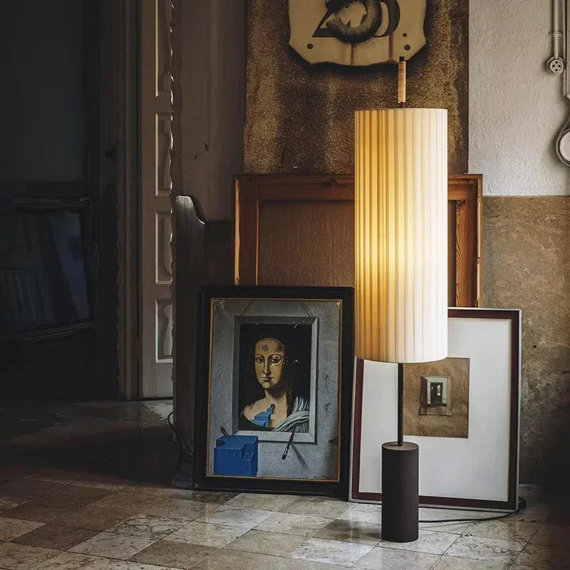 Japanese Style Minimalist Tatami Fabric Led Floor Lamp Nordic Study Living Room Home Decor Standing Light Bedroom Bedside Lamp