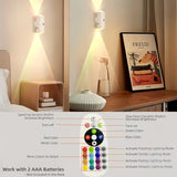 RGB Motion Sensor LED Wall Lights - Rechargeable Magnetic Night Light with Remote (16 Colors)