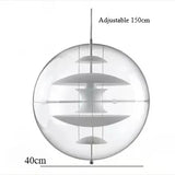 Modern Acrylic Pendant Light, White Gold Silver Circular Danish Design Pendant Light Nordic Luxury Bedroom Decoration Lamp