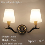 American Modern Style Wall Lamp Interior Lighting Fixtures Indoor Aisle Lamp All Bronze Antlers Decorative Lights For Bedroom
