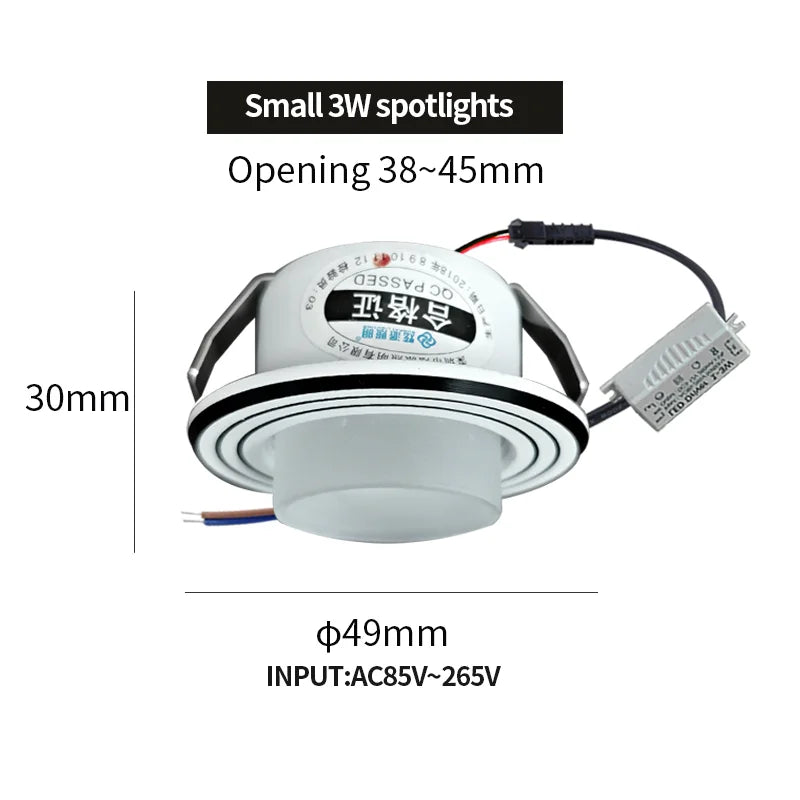 Recessed mini Spotlight 1w 3w LED ceiling light 110 volt 220V embedded decorative small downlight with driver set