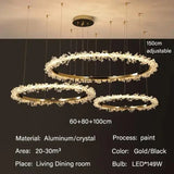 Modern Luxury Crystal LED Chandelier - Minimalist Pendant Light for Living Room