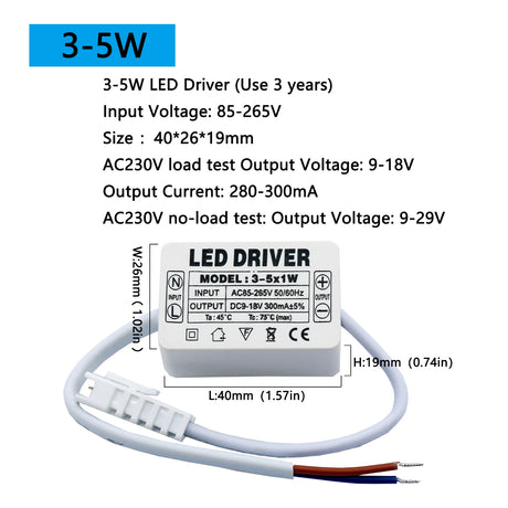 LED Driver 300mA 1-3w 4-7w 8-12w 12-18w 18-25w 25-36w LED Constant Current Driver Power Unit Supply For LED Bulb Transformers