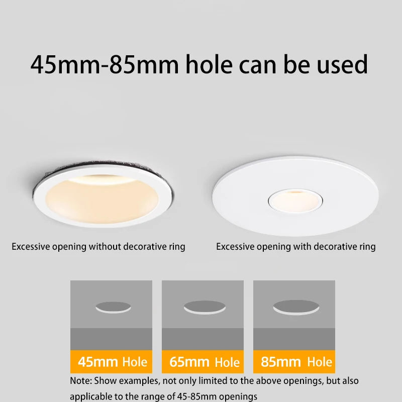 Led Spotlight Small Beam Angle 3 8 15 Degree Spot Light Recessed Round Atmosphere Dining Table Ultra-thin White Black 110V 220V