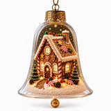 Acrylic Christmas Bell Ornament Decoration 3D Snow Globe Santa Snowman Ball Hanging Xmas Tree Pendant Christmas Party Decoration
