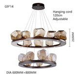 Modern LED Living Room Chandelier Lighting Nordic Rock Glass Dining Room Hanging Lamp Luxury American Bedroom Restaurant Fixture