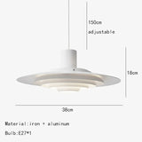 Nordic Lamp White Silver Metal E27 Minimalism LED Chandelier Art Design Kitchen Bedroom Home Decoration Adjustable Pendant Light
