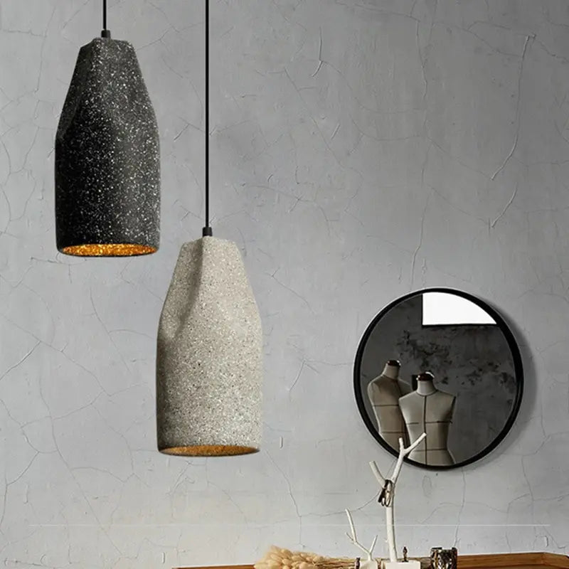 Modern Industrial Style Pendant Light Indoor LED Cement Lampshade Chandelier Art Design Parlor Bedroom Kitchen Cafe's Hanging Lamp