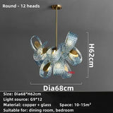 Modern Creative Blue Glass LuxuryLED Pendant Lamp Corridor Bedroom Living Room Restaurant Kitchen Chandelier Home Decor Lighting