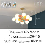 Nordic Kids Bedroom LED Chandelier Light Living Room Hanging Lamp Ceiling Mounted Light For Study Room Bar Aisle Home Decoration