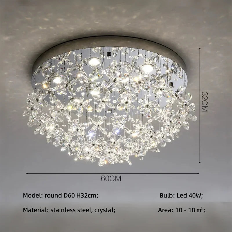French Dining Room Crystal Led Pendant Lights Modern Luxury Bar Hanging Lamp Home Decor Led Suspend Light Led Luminarias