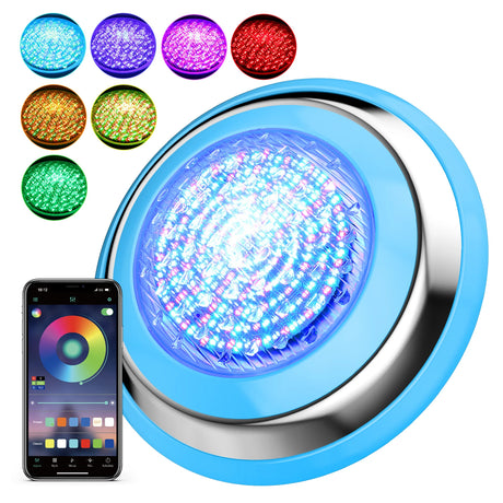 Led Pool Light Bluetooth Control Waterproof IP68 47W RGB Swimming Pool Light with 4.7 M Cord Three Channels