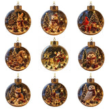 Acrylic Christmas Bell Ornament Decoration 3D Snow Globe Santa Snowman Ball Hanging Xmas Tree Pendant Christmas Party Decoration