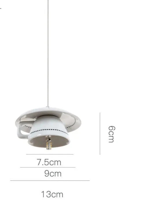 Modern Tea Cup Teapot Hanging Lamp Ceramic Led Pendant Lights Dining Room Kitchen Home Decors Luminaire Lighting Fixtures