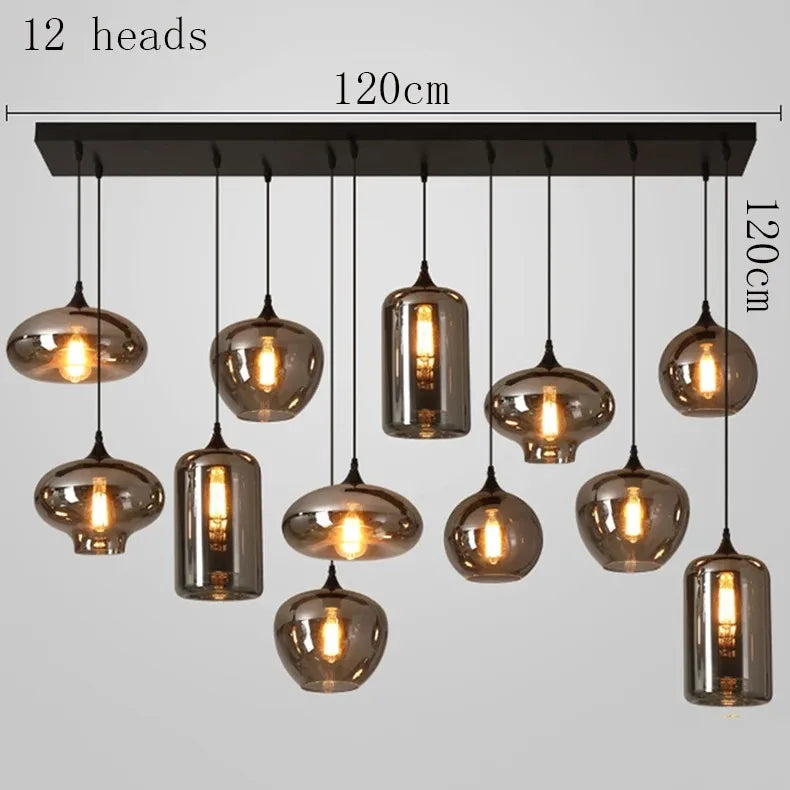 Modern LED Glass Ball Pendant Lamp for Living Room Bedroom Dining Kitchen - Indoor Hanging Chandelier Home Decor Light