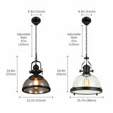 Iron LED Pendant Lights Loft Industrial Kitchen Hanging Lamp for Dining Room Decors Home Light Fixtures Glass Lampshade