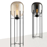 Nordic Glass Globe Floor Lamp - Modern Iron Standing Light for Living Room