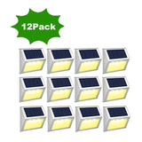 Stainless Steel Solar LED Deck Lights - Waterproof Outdoor Step & Stair Lamp for Backyard, Fence & Patio Pathway