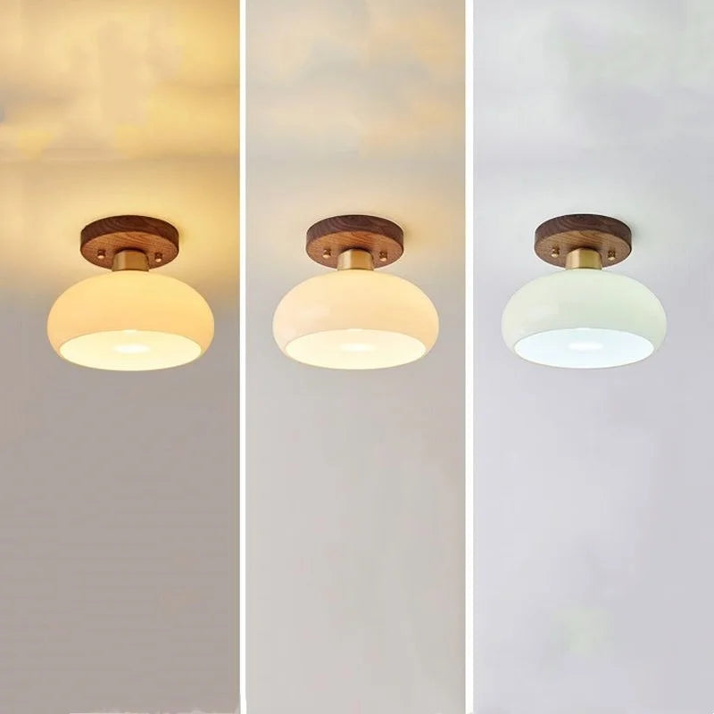 Home Lighting Walnut Copper LED Ceiling Light Corridor Living Room Light Interior Decoration Modern Ceiling Light Fixtures