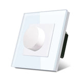 Dimmer Light Switch Rotary Knob Glass Frame Panel Mechanical LED Dimmable Switch Wall Mounted Switches EU Russia Switches