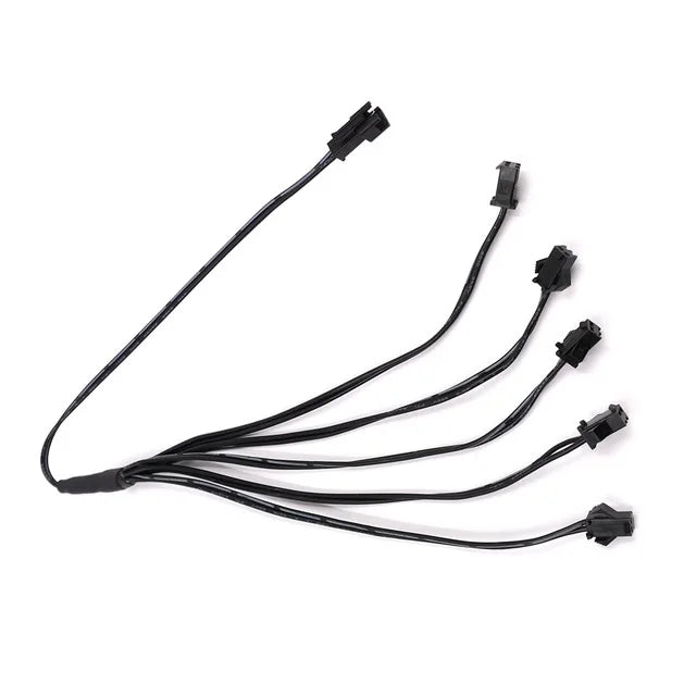 2/3/4/5-Way EL Wire Splitter Connector Cable - Multi-Channel Power Distribution Splitting Wire Lead for Neon Wire & LED Lighting Accessories