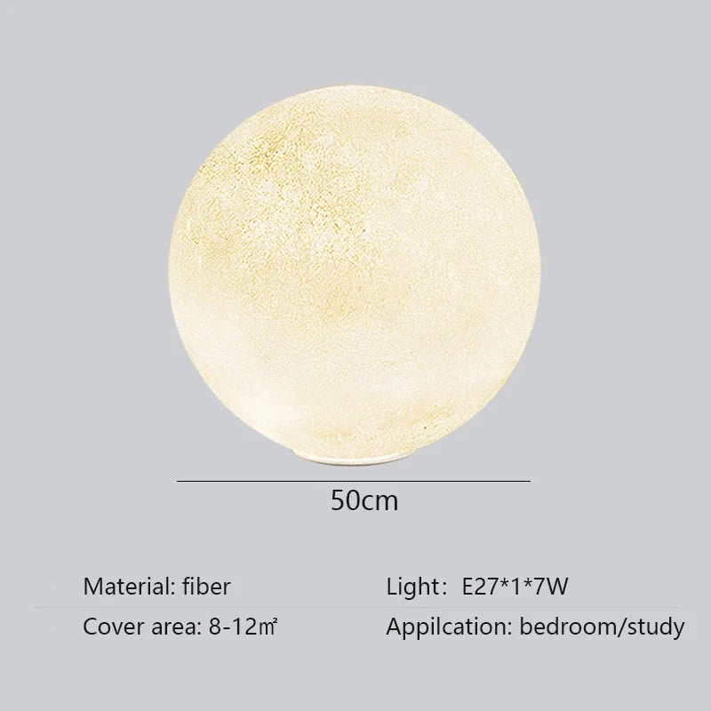 3d Moon Ball Floor Lamp Home Decoration Living Room Bedroom Atmosphere Modern Lustre Table Light Lighting Planet Plug In