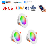 LED Downlight  Smart Life Dimming Spot Bluetooth Lamp 10W RGB+CW+WW Change Warm Smart Lamp Work with Alexa Google Home
