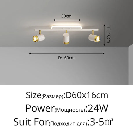 Simple Long Black Gold White New Modern LED Chandelier Lights Living Dining Room Spotlight Bedroom Hallway Lamps Indoor Lighting