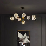 2026 for Nordic LED crystal spherical ceiling chandelier for dining living room bedroom luxury main light simple indoor