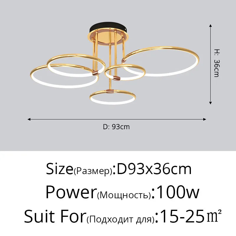Modern Living room Ring Chandelier Nordic New Design Ceiling Lamps for Bedroom Dining room Decor Lamp Kitchen Pendant Lighting