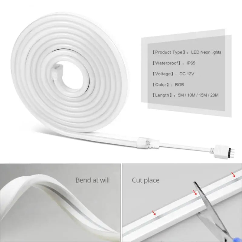 1/3PCS Homekit RGB LED Strip Neon Lights Smart Life WiFi Waterproof Neon Sign Outdoor Garden Decoration Work With
