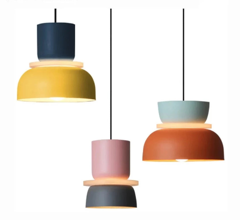  Nordic Macaron Pendant Lamp Lampasas&#39;s Coligenate Techno Suspension Colorful Bar Living Dining Room Bedroom Hanging Lighting