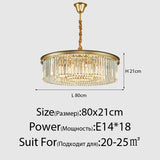 New Modern LED Crystal Chandelier American Living Dining Room Villa Hanging Light Bedroom Ceiling Pendant Lamp Home Decor Lustre