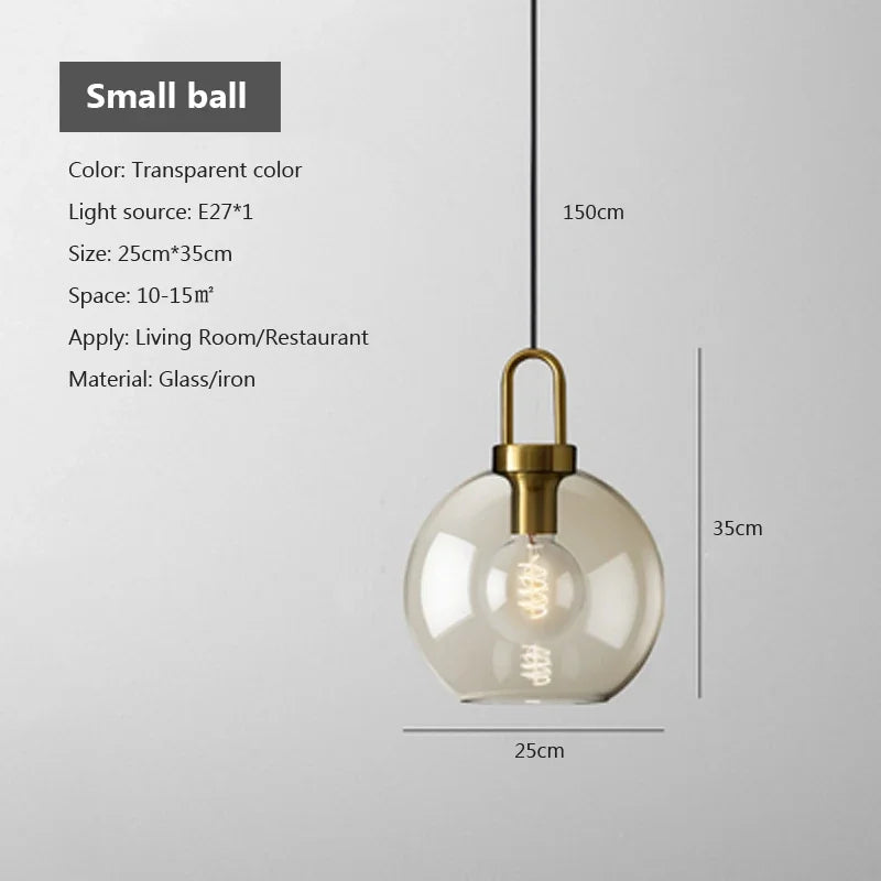 Nordic Single Head Glass Pendant Lamp - Creative Personality Restaurant Light