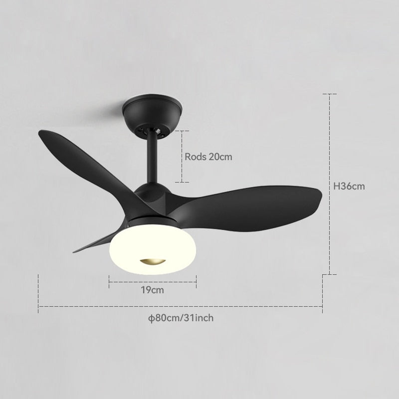 New Nordic bedroom fan light ultra-thin frequency conversion mute restaurant ceiling fan light children&#39;s room bedroom fan lamp