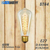 Edison Bulb E27 Incandescent Retro Lamp 40W 220V ST64 A19 T45 T10 G80 G95 Antique Vintage Bulb Edison Lamp filament Light bulb