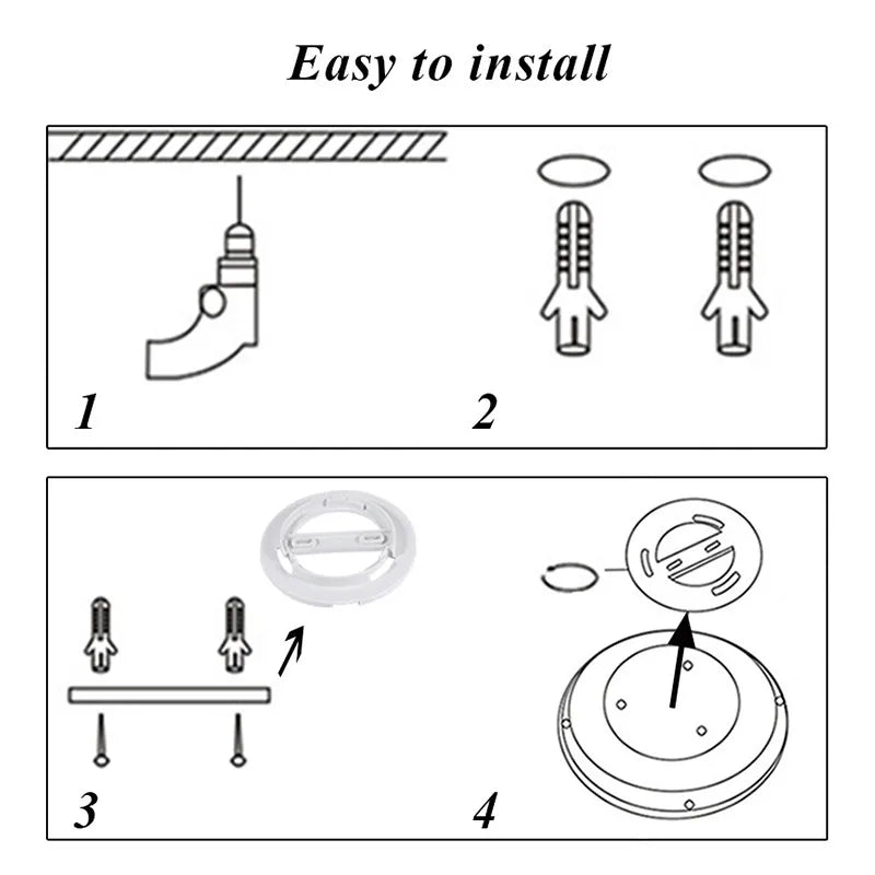 Modern LED Motion Sensor Ceiling Lamp - 20W PIR Smart Night Light Fixture