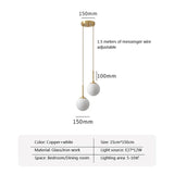 Nordic White Glass Ball LED Pendant Lamp Dining Room Chandeliers Decoration Maison  Applicable To Hall Bed Room Lighting